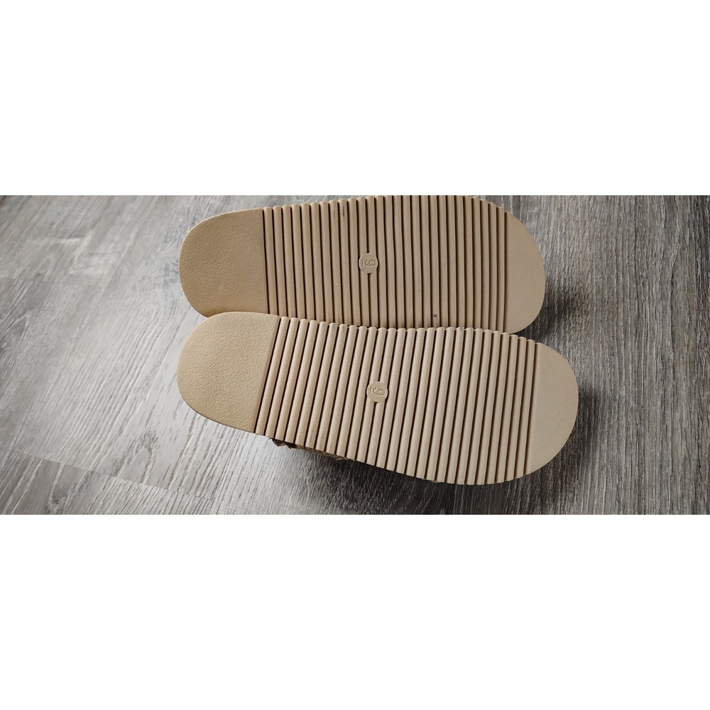 A New Day 9 Platform‎ Tan Straw Strappy Sandal Woven Raffia Look V3lcro Straps - Picture 5 of 8